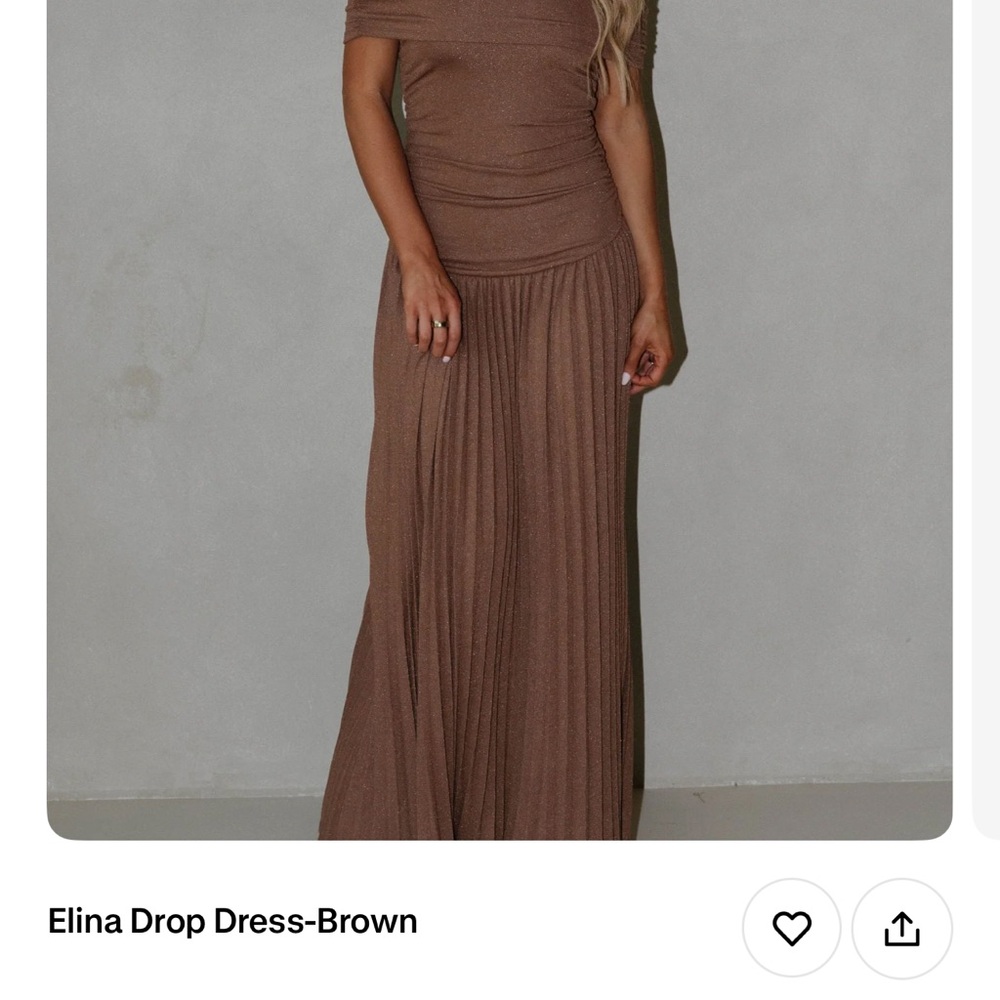 These Three Elina Drop Dress- Brown - Picture 4 of 4